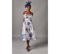 Coast Bardot Full Skirted Jacquard Midi Dress In Blush blush 8