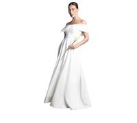 Coast Women's Bardot Origami Satin Wedding Dress in Ivory | Size: 14 Coast Ivory 14