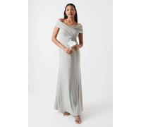 Coast Bardot Ruched Jersey Bridesmaid Dress In Sage sage 8