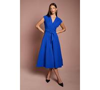 Coast Women's Belted Crepe Dress in Cobalt | Size: 12 Coast Cobalt 12