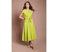 Coast Women's Belted Crepe Dress in Lime | Size: 10
