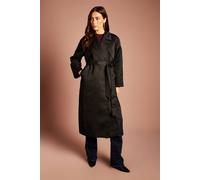 Coast Black Satin Occasion Belted Trench Coat black