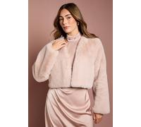 Coast Occasion Short Edge To Edge Faux Fur Coat In Blush blush 16