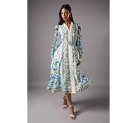 Coast Boarder Printed Organza Shirt Dress In White white