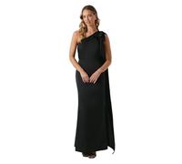 Coast Bow and Drape Detail One Shoulder Satin Bridesmaid Dress, 8, Black