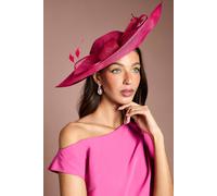 Coast Bow And Feather Wide Brim Fascinator In Pink pink One Size