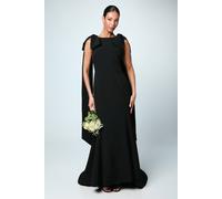 Coast Bow Detail Button Back Column Maxi Bridesmaid Dress In Black black 8