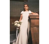 Coast Women's Bow Detail Button Back Maxi Wedding Dress in Ivory | Size: 14 Coast Ivory 14