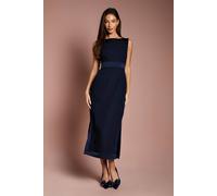 Coast Women's Bow Detail Round Neck Midaxi Dress in Navy | Size: 14 Coast Navy 14