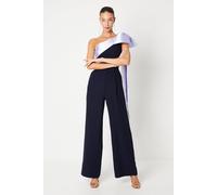 Coast Bow One Shoulder Jumpsuit In Navy navy 8