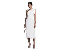 Coast Bow One Shoulder Midi Wedding Dress, 14, Ivory