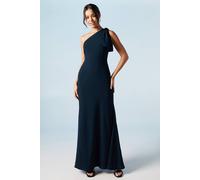 Coast Bow One Shoulder Puddle Bridesmaid Maxi Dress In Navy navy 18
