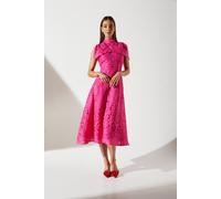 Coast Bow Sleeve Jacquard Dress In Pink pink 10