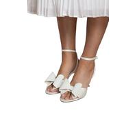 Coast Bridal Eva Satin Bow High Stiletto Heel Sandals, 4, white