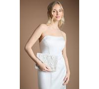 Coast Bridal Melody Flower Embellished Clutch With Crossbody Strap In Ivory ivory