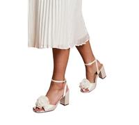 Coast Bridal Paloma Corsage Detail High Block Heeled Sandals, 8, White