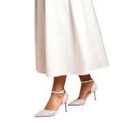 Coast Bridal Sophia Satin & Mesh Detail high Stiletto Heel Court Shoes, 4, Ivory