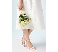 Coast Bridal Wide Fit Talia Faux Leather Platform Heeled Sandals In White white 3