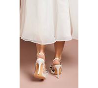 Coast Bridal Wide Fit Tamara Satin Bow Sling Back Stiletto Court Shoes In White white 8