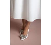 Coast Bridal Wide Fit Tania Satin Embellished Bow High Heel Stiletto Court Shoes In Ivory ivory 7