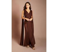 Coast Women's Cape Sleeve Trim Detail Jersey Maxi Dress in Chocolate | Size: 12 Coast Chocolate 12