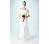 Coast Chiffon Bardot Satin Maxi Wedding Dress With Drape Detail In Ivory ivory 12