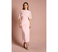 Coast Chiffon Cape Pencil Dress In Blush