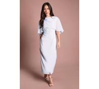 Coast Women's Chiffon Cape Pencil Dress in Pale Blue | Size: 12 Coast Pale Blue 12