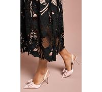 Coast Collette Satin Embellished Bow Detail High Heel Slingback Court Shoes In Ballerina Pink ballerina pink 4
