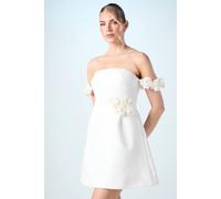 Coast Corsage Bandeau Bridal Mini Dress In Ivory ivory 10