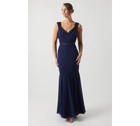 Coast Cowl Back Chiffon Embellished Bridesmaid Dress In Navy navy 10