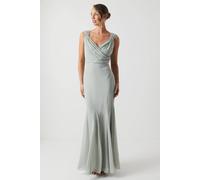 Coast Cowl Back Chiffon Embellished Bridesmaid Dress In Sage sage 10