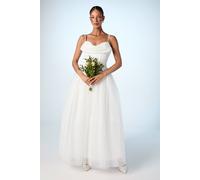Coast Women's Cowl Neck Corset Satin Wedding Dress in Ivory | Size: 12 Coast Ivory 12