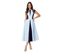 Coast Crepe Colour Block Midi Dress, 14, Pale Blue