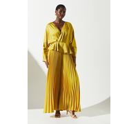 Coast Crepe Pleated Jumpsuit In Chartreuse chartreuse 10