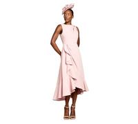 Coast Crepe Ruffle Dress with Low Back, 14, Blush
