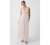 Coast Crochet Lace Two In One Bridesmaid Maxi Dress In Blush blush 12
