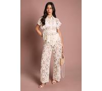 Coast Women's Crochet Wide Leg Wedding Trouser in Ivory | Size: 10 Coast Ivory 10