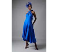 Coast Cross Neck Pleated Midi Dress In Cobalt cobalt 14