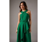 Coast Women's Cross Neck Ruffle Dress in Green | Size: 10 Coast Green 10