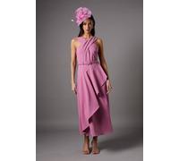 Coast Cross Neck Ruffle Dress In Pink pink 8