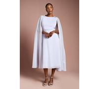 Coast Women's Detachable Cape Georgette Dress with Diamante Broach Detail in Lilac | Size: 14 Coast Lilac 14