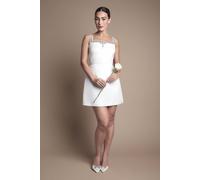 Coast Diamante Bow Trim Mini Wedding Dress In Ivory ivory 10