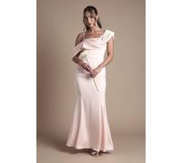 Coast Drape Detail Satin Strappy Maxi Bridesmaid Dress In Blush blush 16