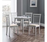 Coast Drop Leaf Dining Set - 2-4 Seater - 55cm - 4 Chairs - Grey