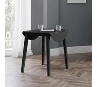 Coast Drop Leaf Dining Table - 2-4 Seater - 90cm - Round - Black Wooden