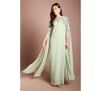 Coast Women's Embellished Cape Maxi Dress in Sage | Size: 14 Coast Sage 14