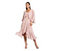 Embellished Frill Cape Midi Dress Coast Nude 10