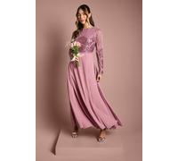 Coast Embellished Long Sleeve Bridesmaid Dress In Blush blush 18