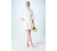 Coast Encrusted Gem Detail Batwing Bridal Mini Dress In Ivory ivory 12